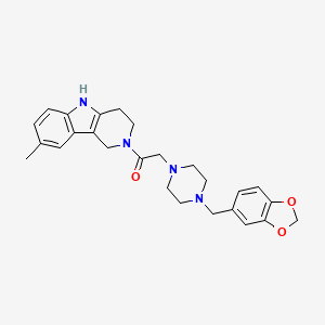 2-[4-(1,3-Benzodioxol-5-ylmethyl)-1-piperazinyl]-1-(8-methyl-1,3,4,5-tetrahydropyrido[4,3-b]indol-2-yl)ethanone