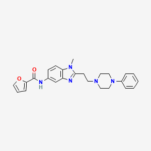 molecular formula C25H27N5O2 B1199846 N-[1-methyl-2-[2-(4-phenyl-1-piperazinyl)ethyl]-5-benzimidazolyl]-2-furancarboxamide 