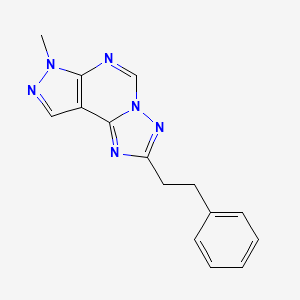 molecular formula C15H14N6 B1199847 7-methyl-2-(2-phenylethyl)-7H-pyrazolo[4,3-e][1,2,4]triazolo[1,5-c]pyrimidine 