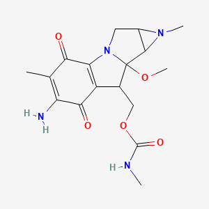 (11-amino-7-methoxy-5,12-dimethyl-10,13-dioxo-2,5-diazatetracyclo[7.4.0.02,7.04,6]trideca-1(9),11-dien-8-yl)methyl N-methylcarbamate
