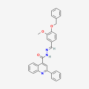 molecular formula C31H25N3O3 B11998618 N'-{(E)-[4-(benzyloxy)-3-methoxyphenyl]methylidene}-2-phenyl-4-quinolinecarbohydrazide 