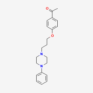 molecular formula C21H26N2O2 B11998736 Ethanone, 1-(4-(3-(4-phenyl-1-piperazinyl)propoxy)phenyl)- CAS No. 66118-10-3