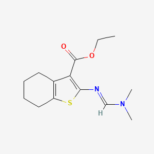 molecular formula C14H20N2O2S B11998922 ethyl 2-{[(E)-(dimethylamino)methylidene]amino}-4,5,6,7-tetrahydro-1-benzothiophene-3-carboxylate 
