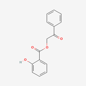 molecular formula C15H12O4 B11999022 Benzoic acid, 2-hydroxy-, 2-oxo-2-phenylethyl ester CAS No. 55153-16-7