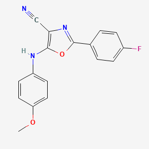 molecular formula C17H12FN3O2 B1199912 2-(4-氟苯基)-5-(4-甲氧基苯胺)-4-恶唑腈 