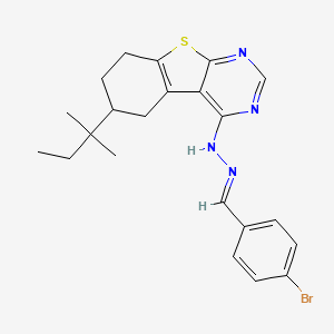 molecular formula C22H25BrN4S B11999129 4-Bromobenzaldehyde (6-tert-pentyl-5,6,7,8-tetrahydro[1]benzothieno[2,3-d]pyrimidin-4-yl)hydrazone 