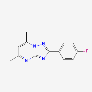 molecular formula C13H11FN4 B1199913 2-(4-Fluorophenyl)-5,7-dimethyl-[1,2,4]triazolo[1,5-a]pyrimidine 