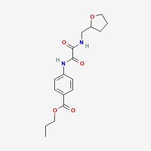 molecular formula C17H22N2O5 B11999137 Propyl 4-({oxo[(tetrahydro-2-furanylmethyl)amino]acetyl}amino)benzoate 