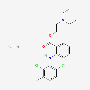 molecular formula C20H25Cl3N2O2 B11999168 Benzoic acid, 2-((2,6-dichloro-3-methylphenyl)amino)-, 2-(diethylamino)ethyl ester, monohydrochloride CAS No. 55470-07-0