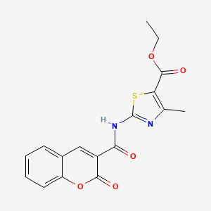 molecular formula C17H14N2O5S B11999212 ethyl 4-methyl-2-(2-oxo-2H-chromene-3-carboxamido)thiazole-5-carboxylate 
