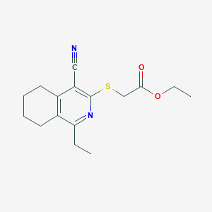 molecular formula C16H20N2O2S B11999223 Ethyl [(4-cyano-1-ethyl-5,6,7,8-tetrahydro-3-isoquinolinyl)thio]acetate CAS No. 95546-60-4