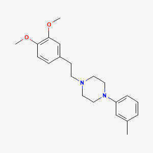 molecular formula C21H28N2O2 B11999299 Piperazine, 1-(3,4-dimethoxyphenethyl)-4-(m-tolyl)- CAS No. 1243-53-4