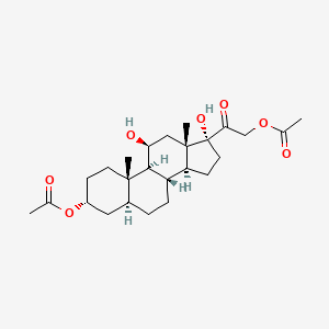 molecular formula C25H38O7 B11999360 Allopregnane-3alpha,11beta,17alpha,21-tetrol-20-one 3,21-diacetate CAS No. 4004-70-0