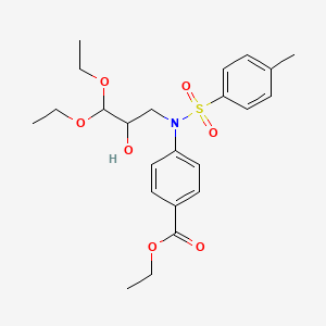 molecular formula C23H31NO7S B11999373 Ethyl 4-{(3,3-diethoxy-2-hydroxypropyl)[(4-methylphenyl)sulfonyl]amino}benzoate CAS No. 5433-15-8