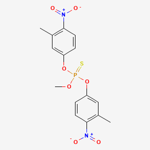 molecular formula C15H15N2O7PS B11999418 O-Methyl O,O-bis(3-methyl-4-nitrophenyl) phosphorothioate CAS No. 4901-42-2