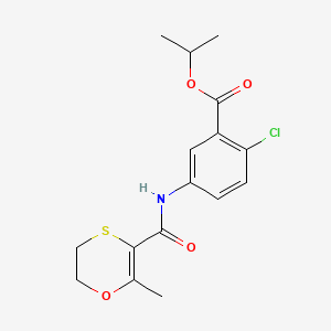 molecular formula C16H18ClNO4S B1199969 1-Methyl ethyl 1-chloro-5-[[(5,6dihydro-2-methyl-1,4-oxathiin-3-yl)carbonyl]amino]benzoate CAS No. 135812-04-3