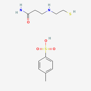 molecular formula C12H20N2O4S2 B1199979 Propanamide, 3-((2-mercaptoethyl)amino)-, mono(4-methylbenzenesulfonate) (salt) CAS No. 1030-84-8