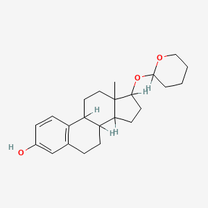 molecular formula C23H32O3 B1199985 13-Methyl-17-(oxan-2-yloxy)-6,7,8,9,11,12,14,15,16,17-decahydrocyclopenta[a]phenanthren-3-ol CAS No. 3589-90-0