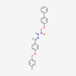 molecular formula C29H26N2O3 B11999915 N-[(E)-[4-[(4-methylphenyl)methoxy]phenyl]methylideneamino]-2-(4-phenylphenoxy)acetamide 