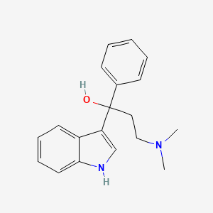 molecular formula C19H22N2O B11999985 alpha-(2-(Dimethylamino)ethyl)-alpha-phenylindole-3-methanol CAS No. 102164-07-8