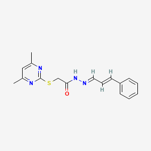 molecular formula C17H18N4OS B12000040 2-[(4,6-dimethylpyrimidin-2-yl)sulfanyl]-N'-[(1E,2E)-3-phenylprop-2-en-1-ylidene]acetohydrazide 