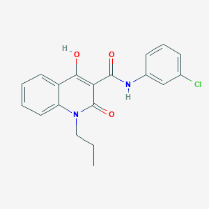 molecular formula C19H17ClN2O3 B12000048 N-(3-chlorophenyl)-4-hydroxy-2-oxo-1-propyl-1,2-dihydroquinoline-3-carboxamide 