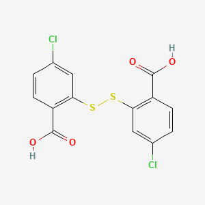 molecular formula C14H8Cl2O4S2 B12000076 2,2'-Disulfanediylbis(4-chlorobenzoic acid) CAS No. 19993-65-8
