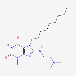 molecular formula C19H34N6O2 B12000107 8-{[2-(dimethylamino)ethyl]amino}-3-methyl-7-nonyl-3,7-dihydro-1H-purine-2,6-dione 