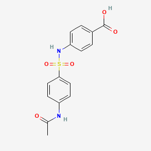 molecular formula C15H14N2O5S B12000174 4-({[4-(Acetylamino)phenyl]sulfonyl}amino)benzoic acid CAS No. 72236-24-9
