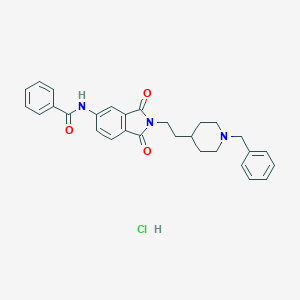molecular formula C29H30ClN3O3 B120003 1-Benzyl-4-(2-(4-(benzoylamino)phthalimido)ethyl)piperidine monohydrochloride CAS No. 144319-66-4