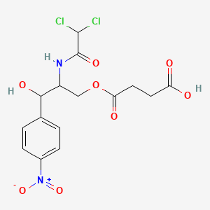 molecular formula C15H16Cl2N2O8 B12000306 4-[2-[(Dichloroacetyl)amino]-3-hydroxy-3-(4-nitrophenyl)propoxy]-4-oxobutanoic acid CAS No. 13050-84-5