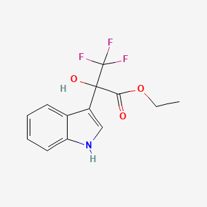 molecular formula C13H12F3NO3 B12000322 Ethyl 3,3,3-trifluoro-2-hydroxy-2-(1H-indol-3-yl)propanoate 