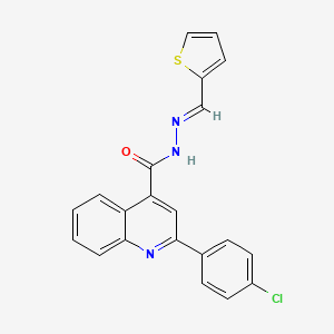 molecular formula C21H14ClN3OS B12000327 2-(4-chlorophenyl)-N'-[(E)-2-thienylmethylidene]-4-quinolinecarbohydrazide 