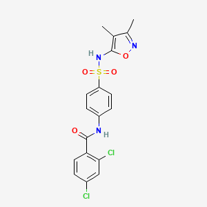 molecular formula C18H15Cl2N3O4S B12000389 2,4-dichloro-N-(4-{[(3,4-dimethyl-5-isoxazolyl)amino]sulfonyl}phenyl)benzamide 