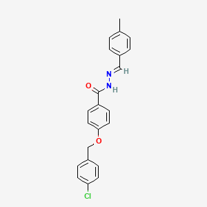 molecular formula C22H19ClN2O2 B12000409 4-((4-Chlorobenzyl)oxy)-N'-(4-methylbenzylidene)benzohydrazide CAS No. 396108-27-3