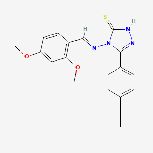 molecular formula C21H24N4O2S B12000425 5-(4-tert-butylphenyl)-4-{[(E)-(2,4-dimethoxyphenyl)methylidene]amino}-4H-1,2,4-triazol-3-yl hydrosulfide 