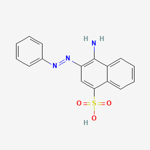 molecular formula C16H13N3O3S B12000565 4-amino-3-[(E)-phenyldiazenyl]-1-naphthalenesulfonic acid CAS No. 7355-16-0