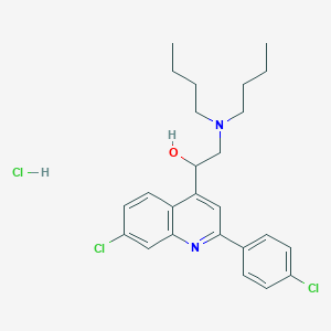 molecular formula C25H31Cl3N2O B12000648 1-[7-Chloro-2-(4-chlorophenyl)-4-quinolinyl]-2-(dibutylamino)ethanol hydrochloride CAS No. 6316-92-3