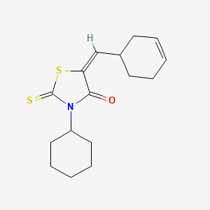 molecular formula C16H21NOS2 B12000654 (5E)-5-(3-cyclohexen-1-ylmethylene)-3-cyclohexyl-2-thioxo-1,3-thiazolidin-4-one 