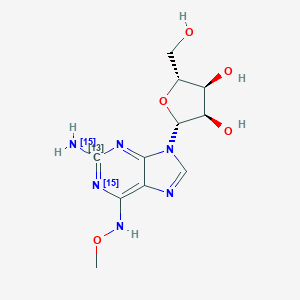 molecular formula C11H16N6O5 B120007 Guanosine-13C,15N2 O-Methyloxime CAS No. 197228-02-7