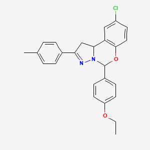molecular formula C25H23ClN2O2 B12000703 9-Chloro-5-(4-ethoxyphenyl)-2-(4-methylphenyl)-1,10b-dihydropyrazolo[1,5-c][1,3]benzoxazine 