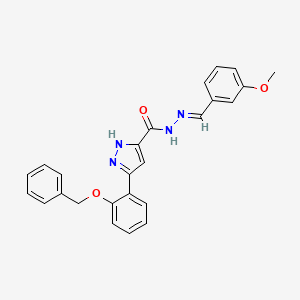 molecular formula C25H22N4O3 B12000792 3-(2-(Benzyloxy)phenyl)-N'-(3-methoxybenzylidene)-1H-pyrazole-5-carbohydrazide CAS No. 634895-43-5