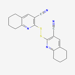 molecular formula C20H18N4S2 B12000798 2-[(3-Cyano-5,6,7,8-tetrahydroquinolin-2-yl)disulfanyl]-5,6,7,8-tetrahydroquinoline-3-carbonitrile 