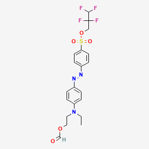 molecular formula C20H21F4N3O5S B12000807 2,2,3,3-Tetrafluoropropyl 4-[(E)-(4-{ethyl[2-(formyloxy)ethyl]amino}phenyl)diazenyl]benzenesulfonate CAS No. 883800-58-6