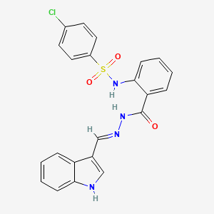 molecular formula C22H17ClN4O3S B12000909 N-(2-(2-((1H-Indol-3-yl)methylene)hydrazinecarbonyl)phenyl)-4-chlorobenzenesulfonamide CAS No. 765311-27-1
