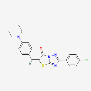 molecular formula C21H19ClN4OS B12000930 (5E)-2-(4-chlorophenyl)-5-[4-(diethylamino)benzylidene][1,3]thiazolo[3,2-b][1,2,4]triazol-6(5H)-one 