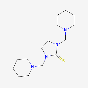 molecular formula C15H28N4S B12000989 1,3-Bis(piperidin-1-ylmethyl)imidazolidine-2-thione CAS No. 1600-65-3