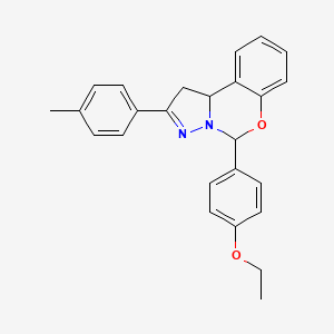 molecular formula C25H24N2O2 B12000992 5-(4-Ethoxyphenyl)-2-(4-methylphenyl)-1,10b-dihydropyrazolo[1,5-c][1,3]benzoxazine 