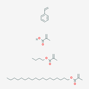 molecular formula C42H70O6 B012001 2-Propenoic acid, 2-methyl-, polymer with butyl 2-methyl-2-propenoate, ethenylbenzene and octadecyl CAS No. 106646-39-3