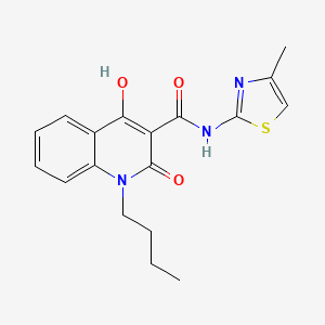 molecular formula C18H19N3O3S B12001014 1-butyl-4-hydroxy-N-(4-methyl-1,3-thiazol-2-yl)-2-oxo-1,2-dihydroquinoline-3-carboxamide 